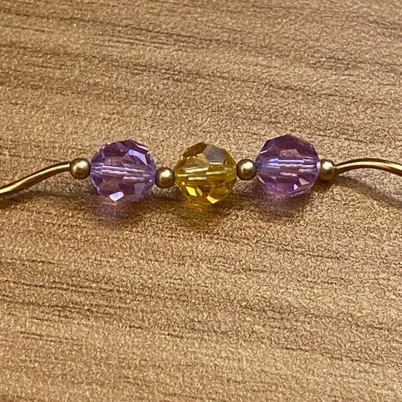 Beautiful 14K yellow gold amethyst and citrine necklace - 10 g total - Picture 3 of 10